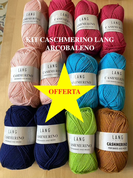 KIT IN OFFERTA CASCHMERINO LANG "ARCOBALENO"