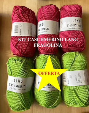 KIT  IN OFFERTA CASCHMERINO LANG "FRAGOLINA"